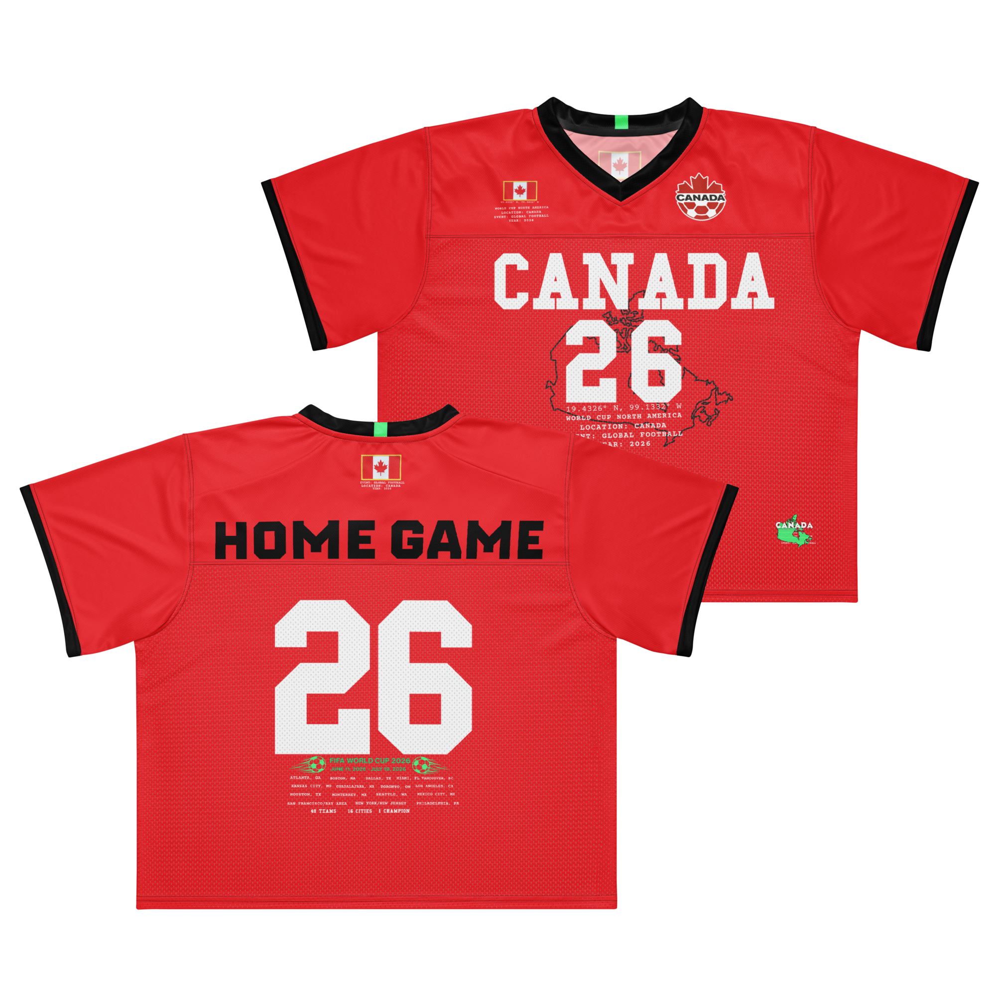 Canada World Cup 26 American Football Jersey - White