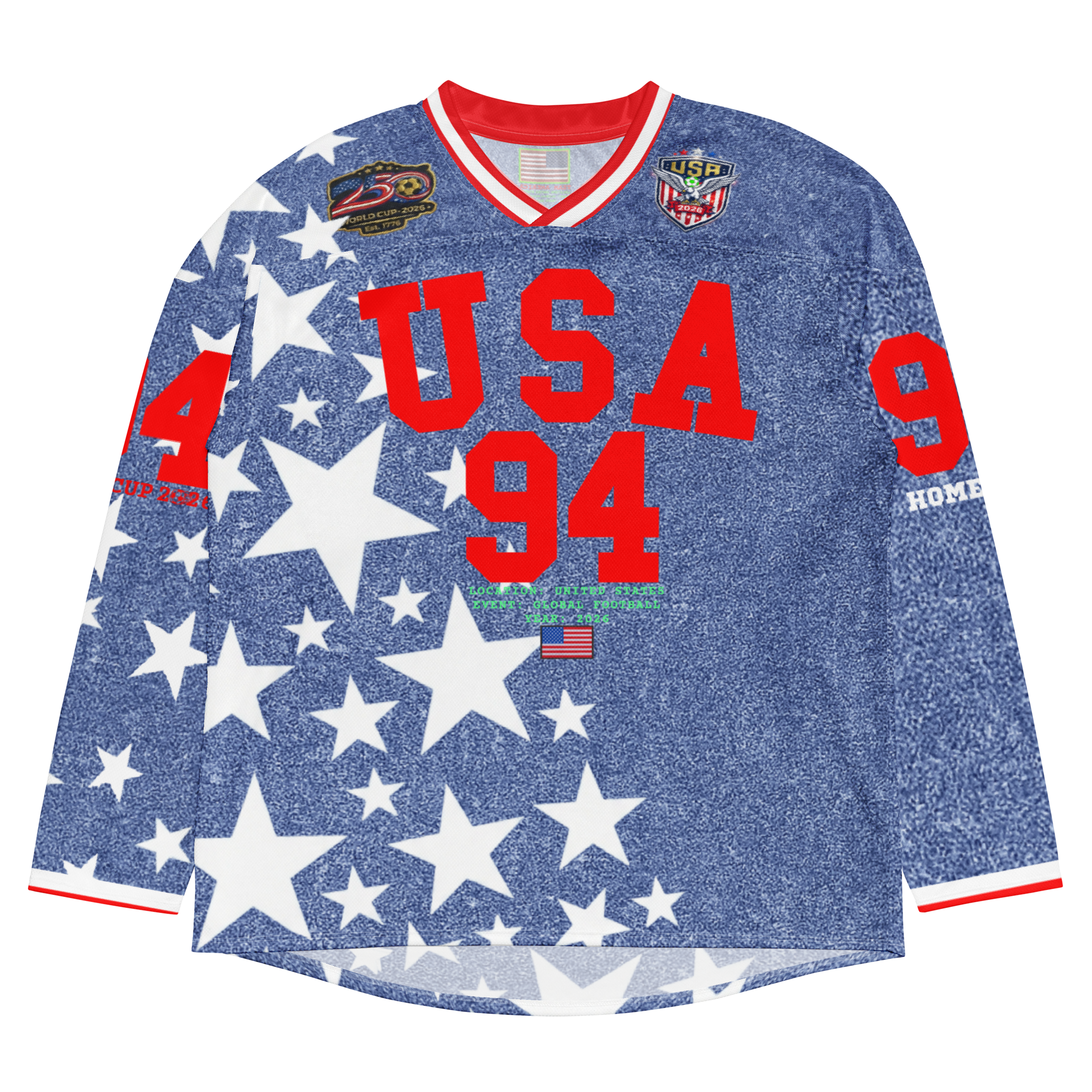 1994 'Denim Stars' USA World Cup Long Sleeve Jersey