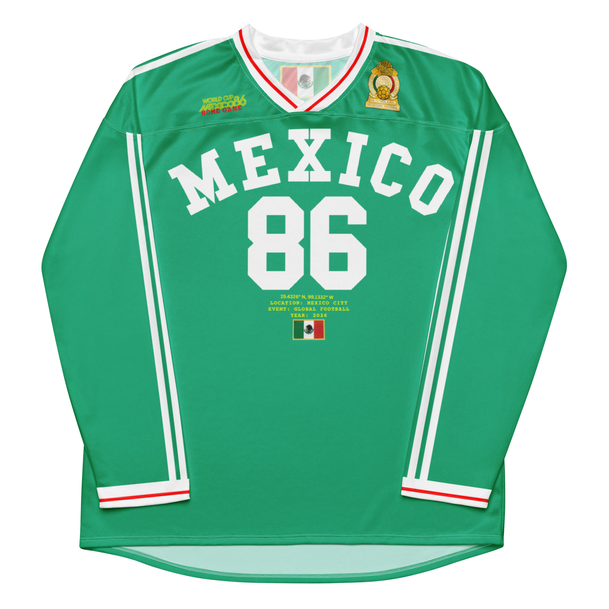 Mexico 1986 World Cup Retro Long Sleeve Jersey