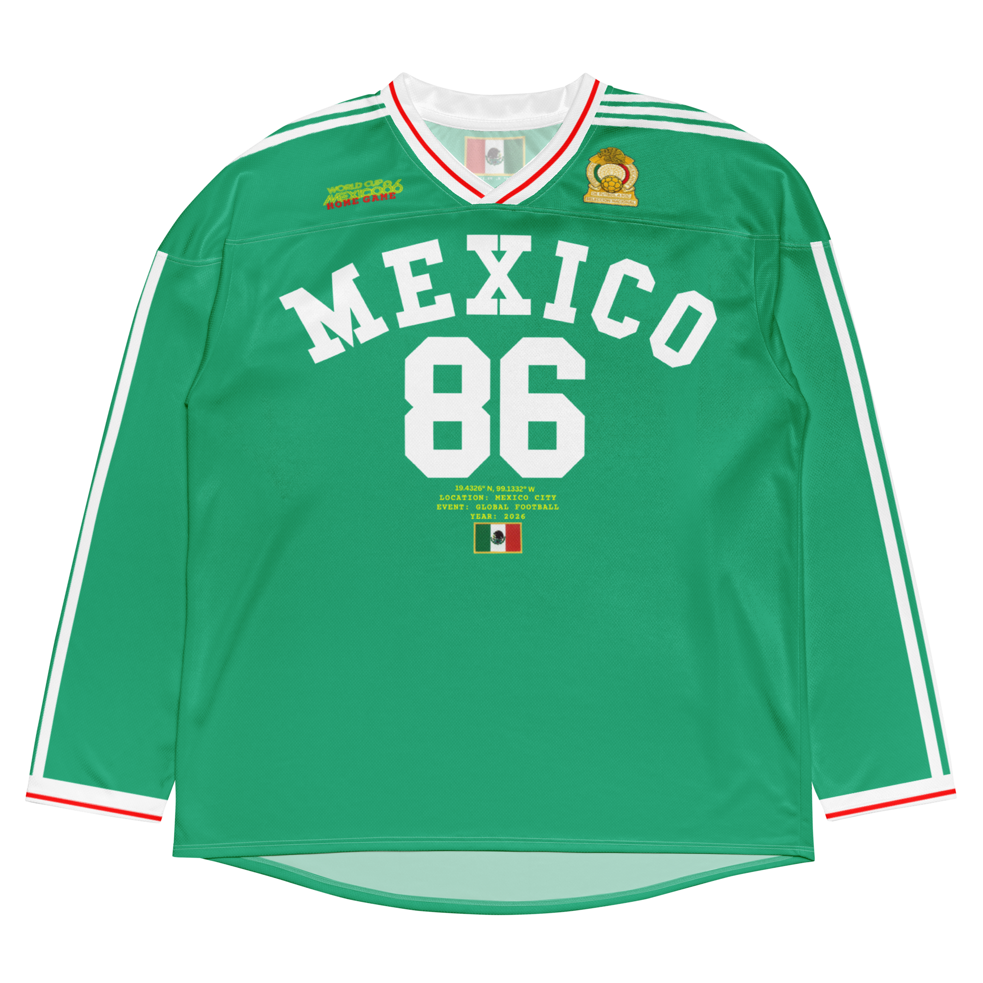Mexico 1986 World Cup Retro Long Sleeve Jersey
