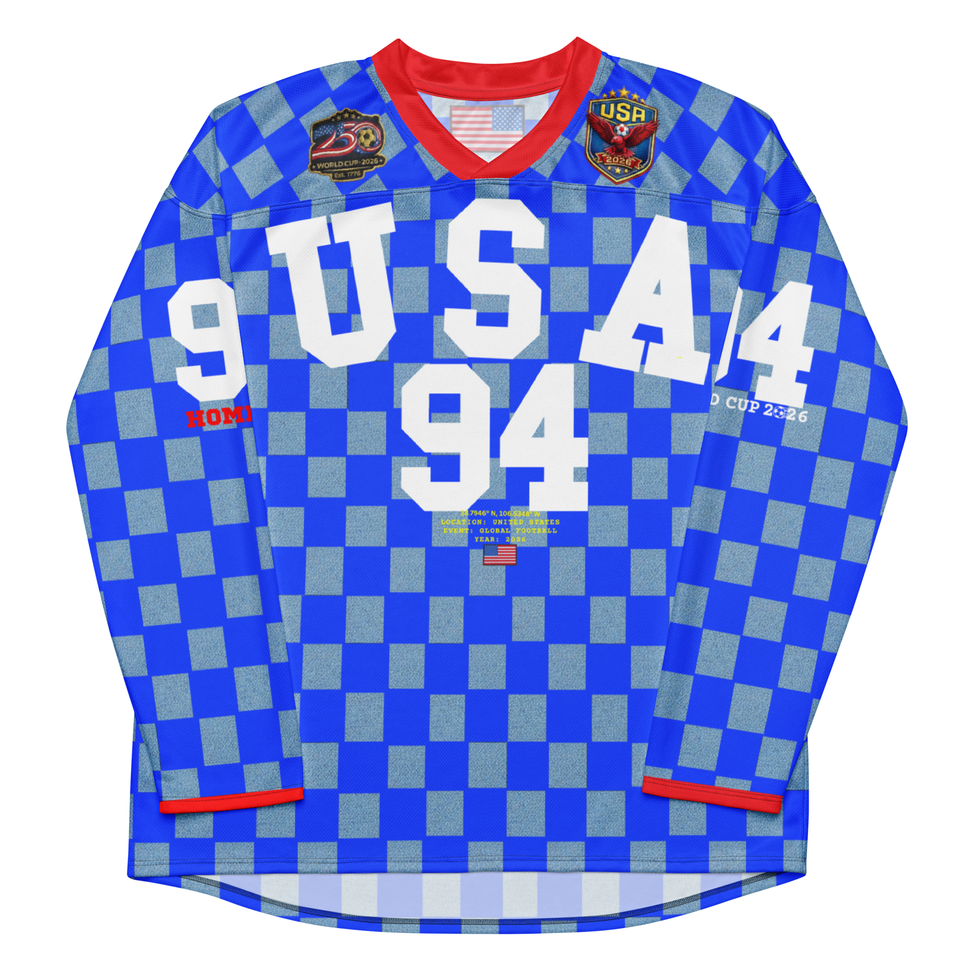 USA 94 World Cup Inspired Retro Long Sleeve Jersey