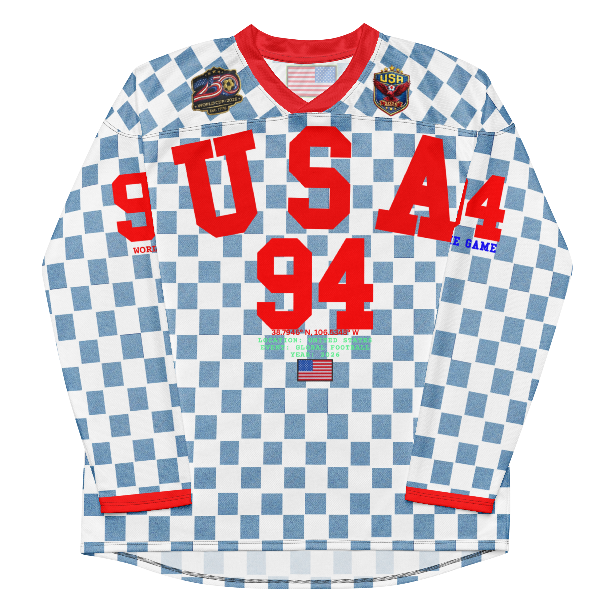 USA 94 World Cup Inspired Retro Long Sleeve Jersey