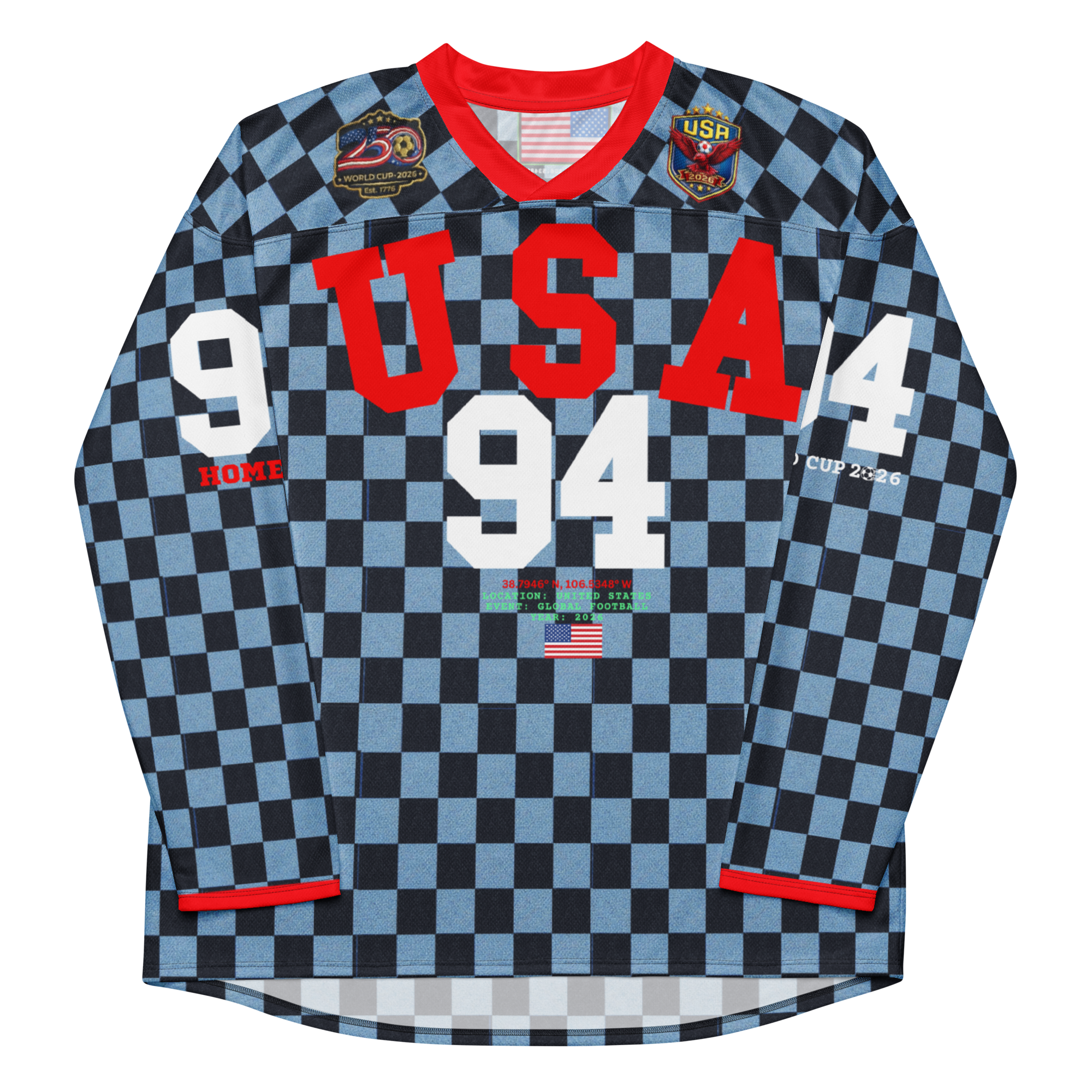 USA 94 World Cup Inspired Retro Long Sleeve Jersey