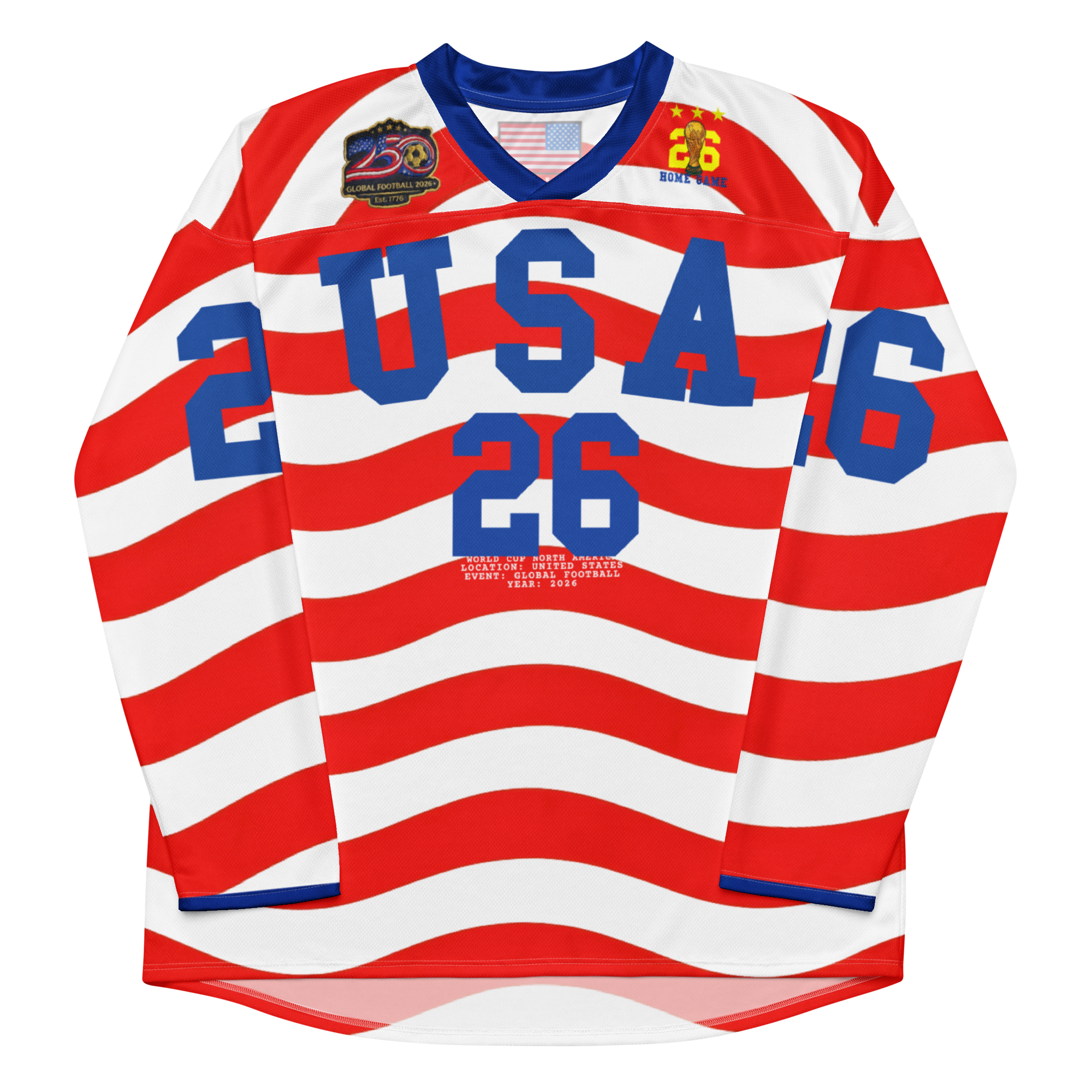 2026 USA Stripe Long Sleeve Soccer Jersey