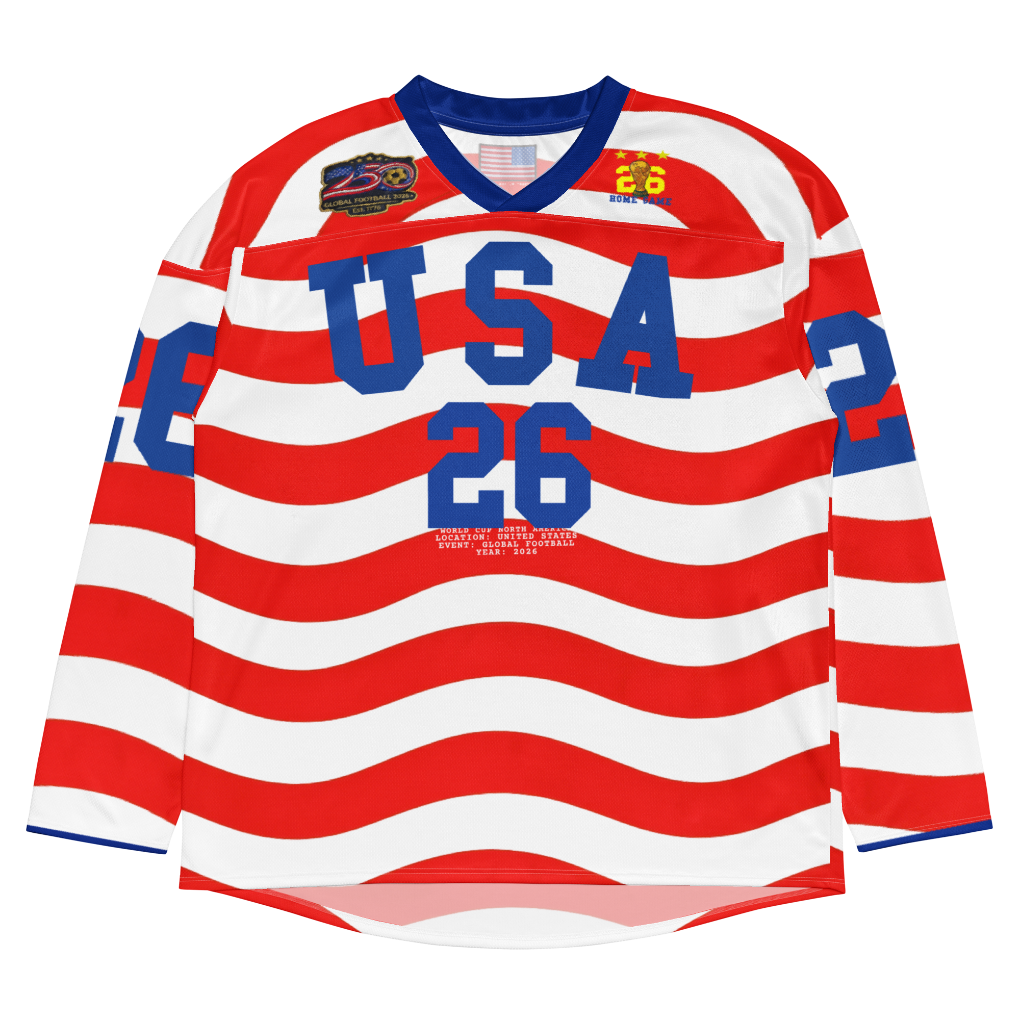 2026 USA Stripe Long Sleeve Soccer Jersey