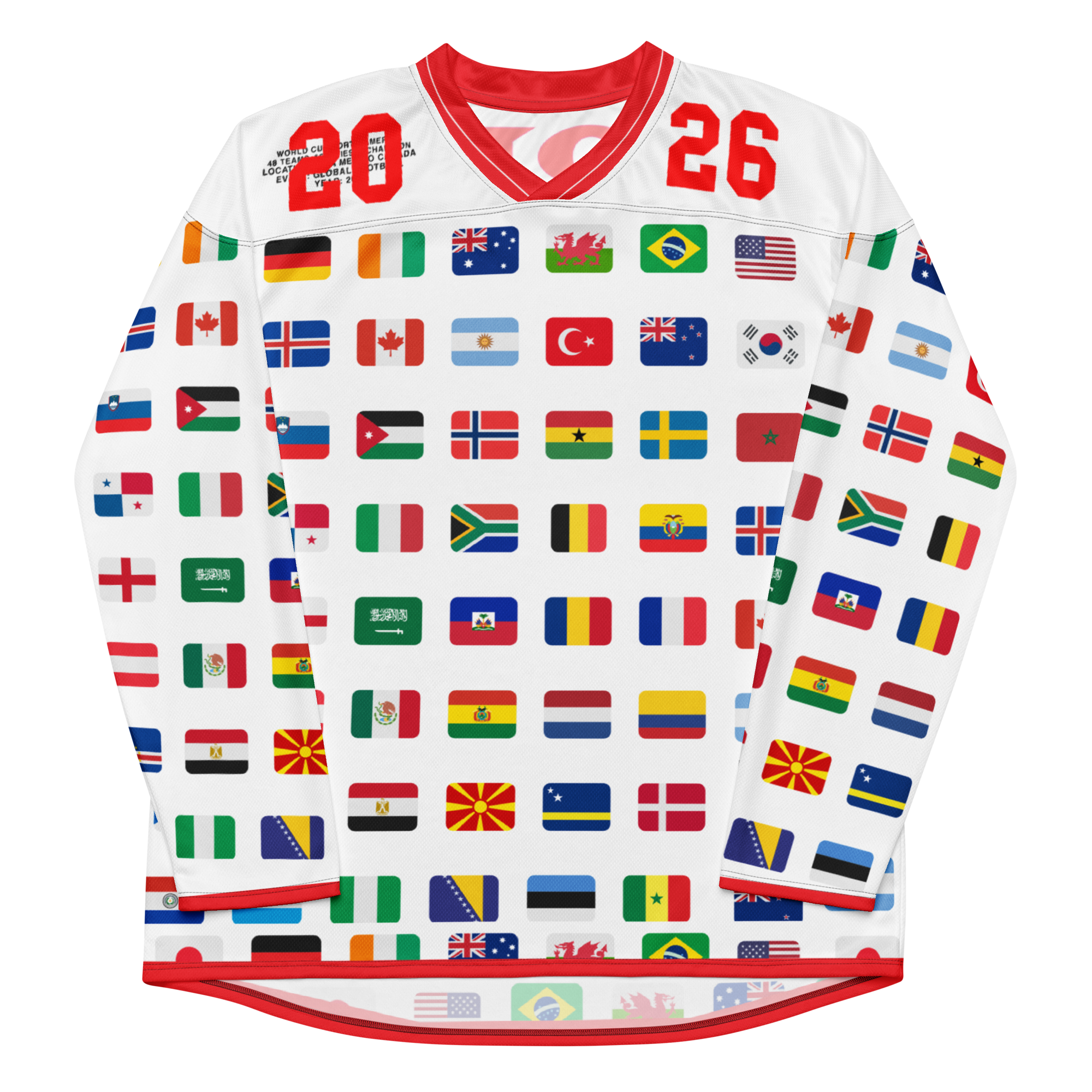 Global Flags 2026 Long Sleeve Soccer Jersey