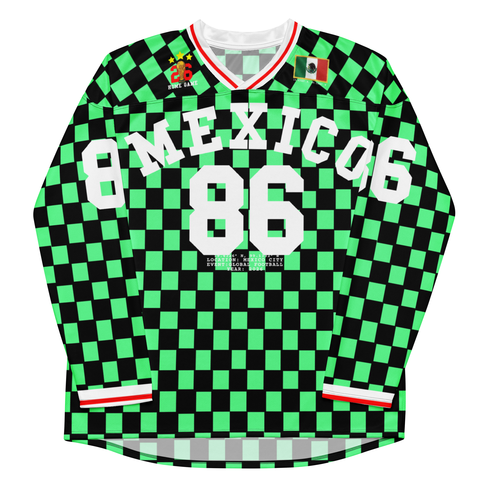 Mexico 1986 Inspired Long Sleeve Soccer Jersey