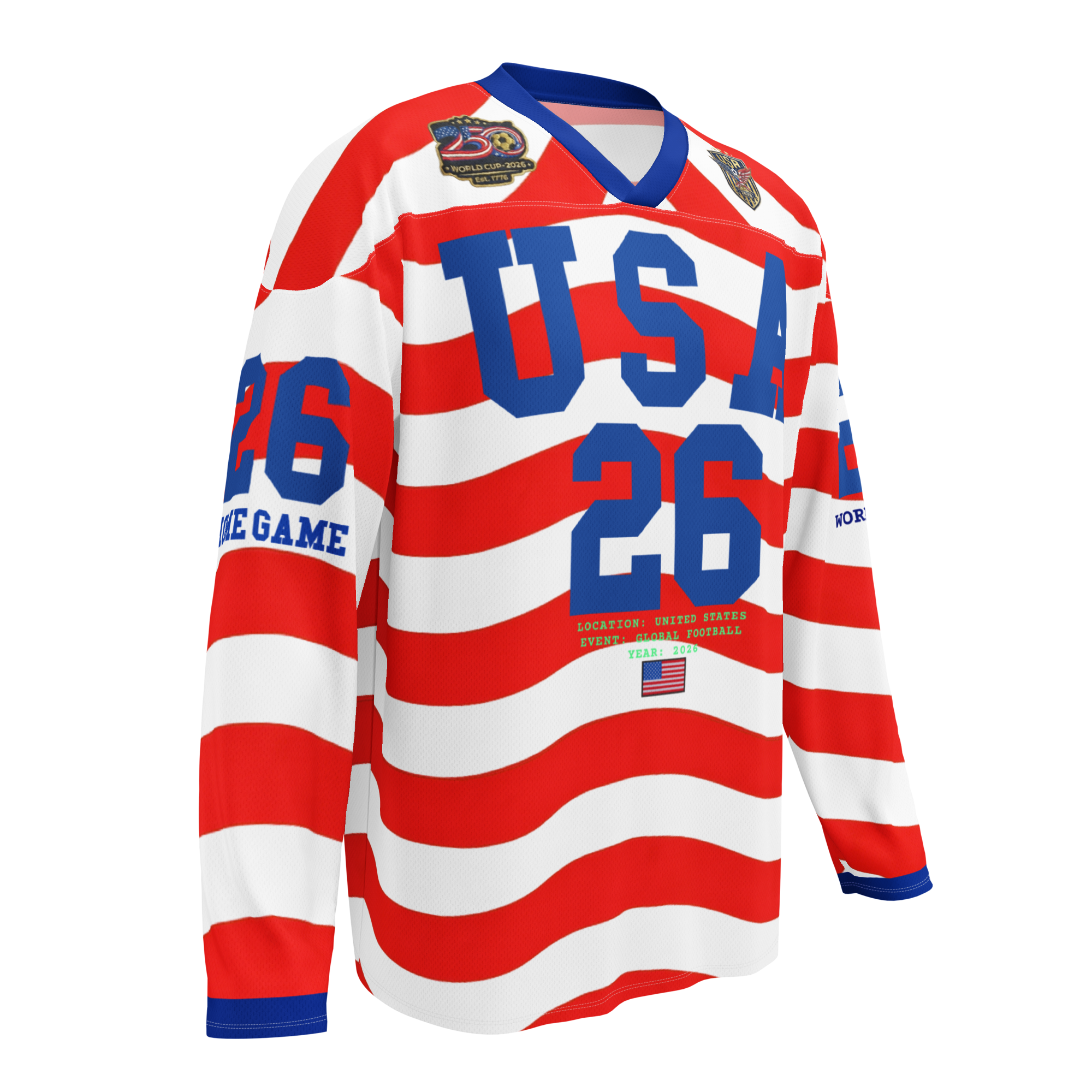 2026 World Cup Stripe Long Sleeve Soccer Jersey