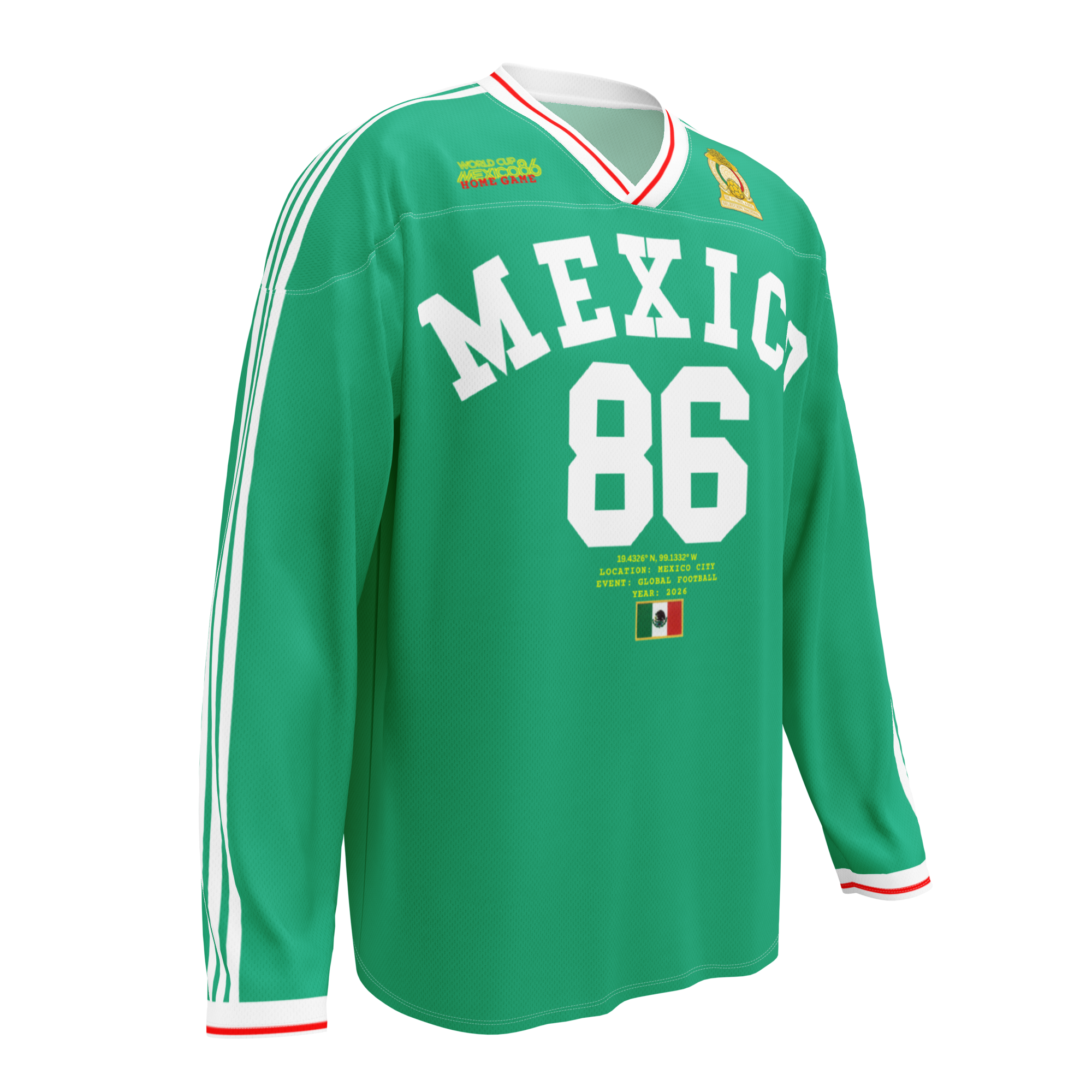 Mexico 1986 World Cup Retro Long Sleeve Jersey