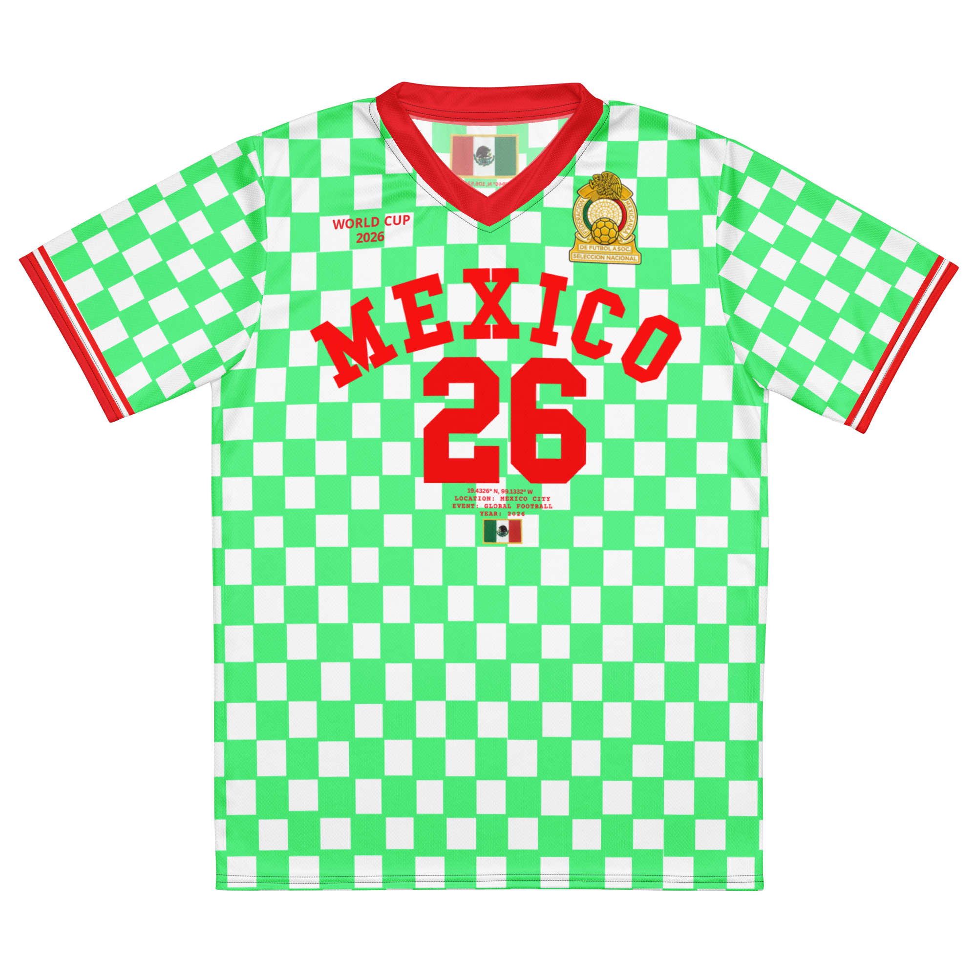 Mexico Vintage Checker 'Home Game' World Cup 2026 Jersey - White