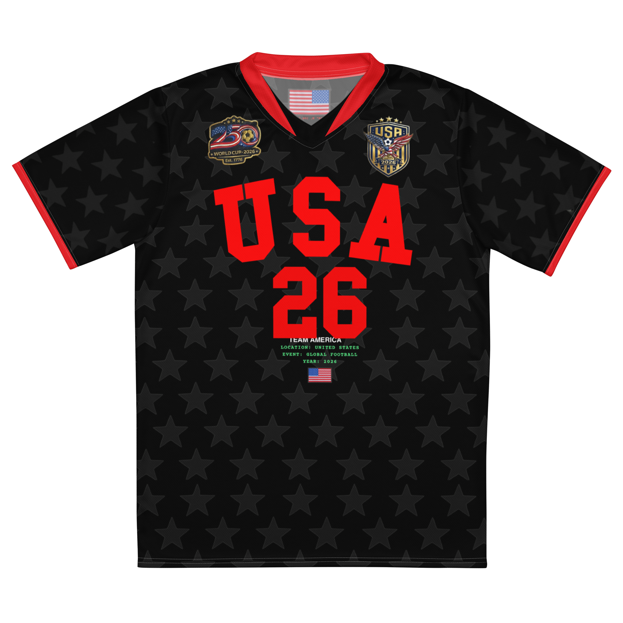2026 World Cup USA Home Black Soccer Jersey