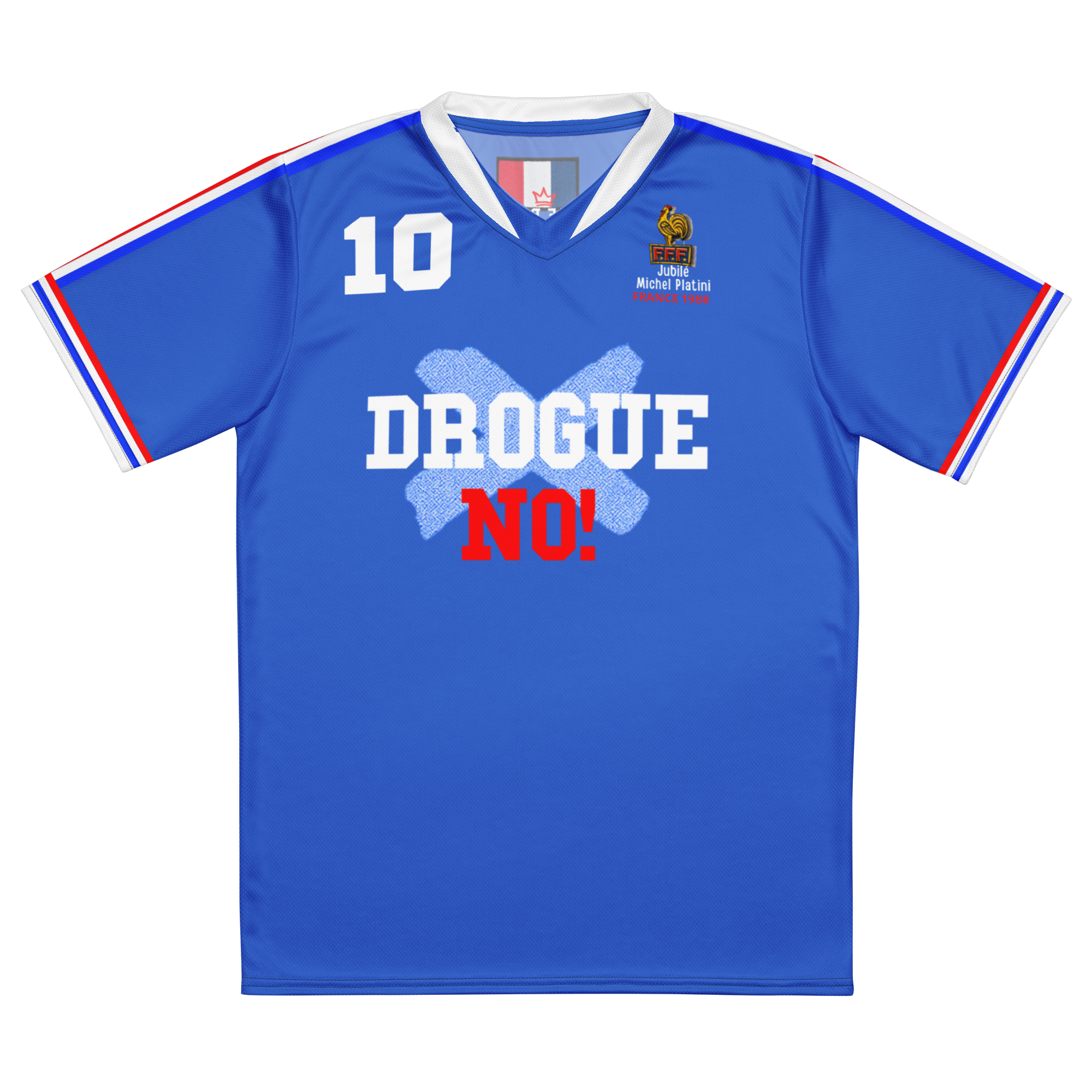 France 1988 'No Drug' Soccer Jersey