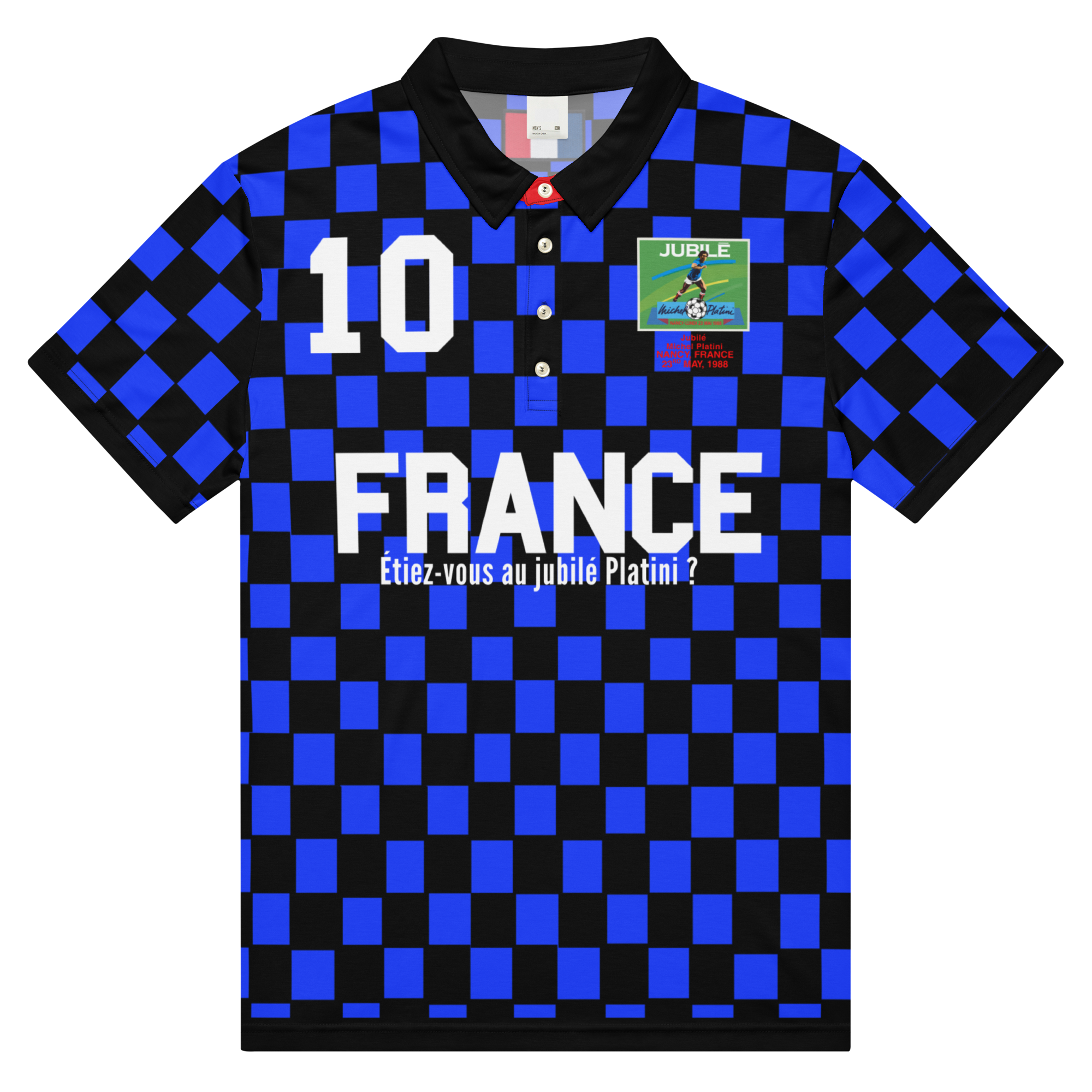Platini 1988 France 'No Drug' Short Sleeve Polo