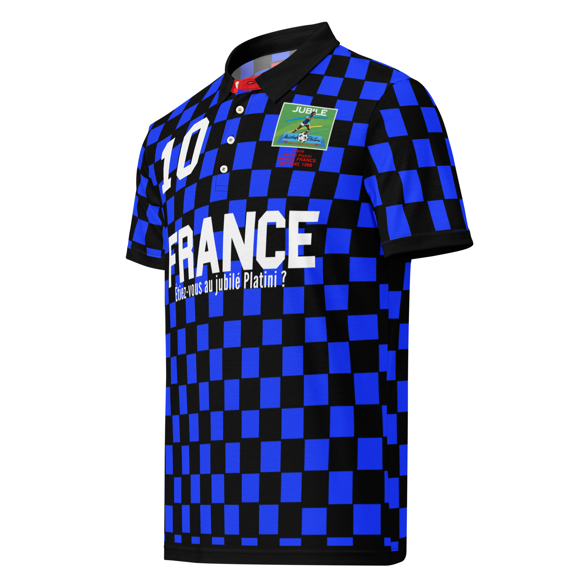 Platini 1988 France 'No Drug' Short Sleeve Polo