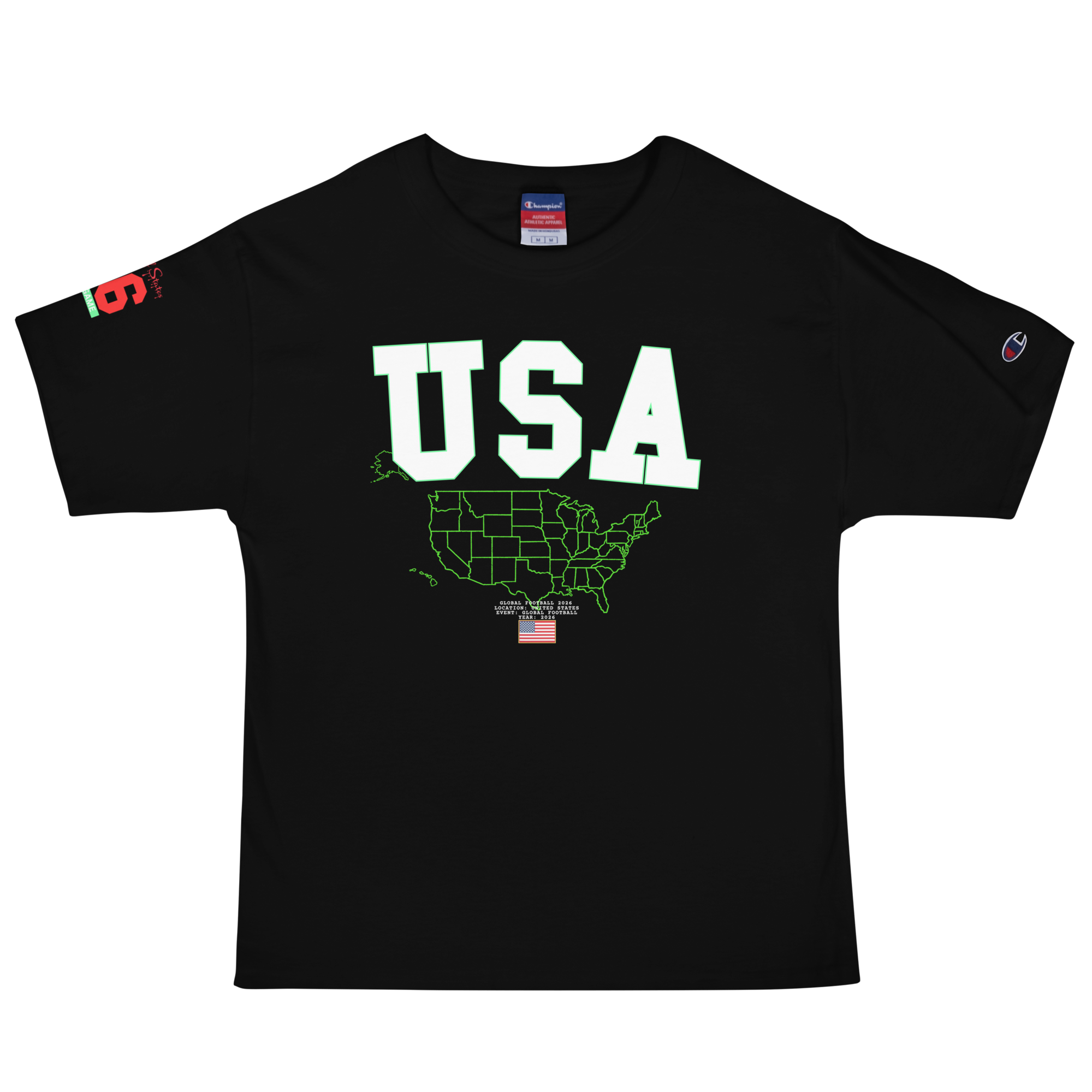Global Football 2026 USA Flags Tee