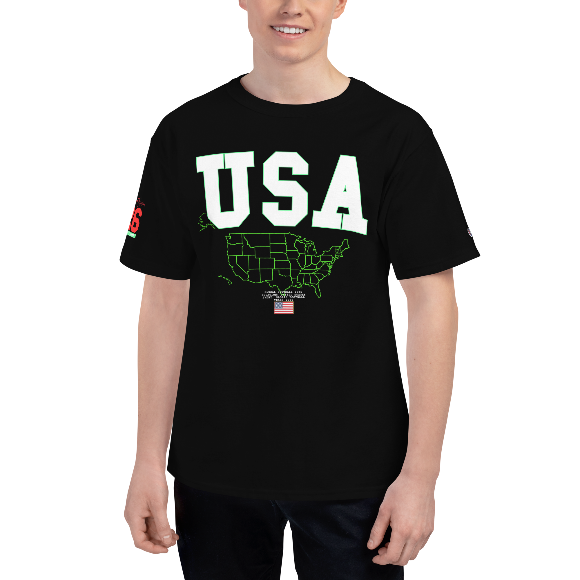 Global Football 2026 USA Flags Tee