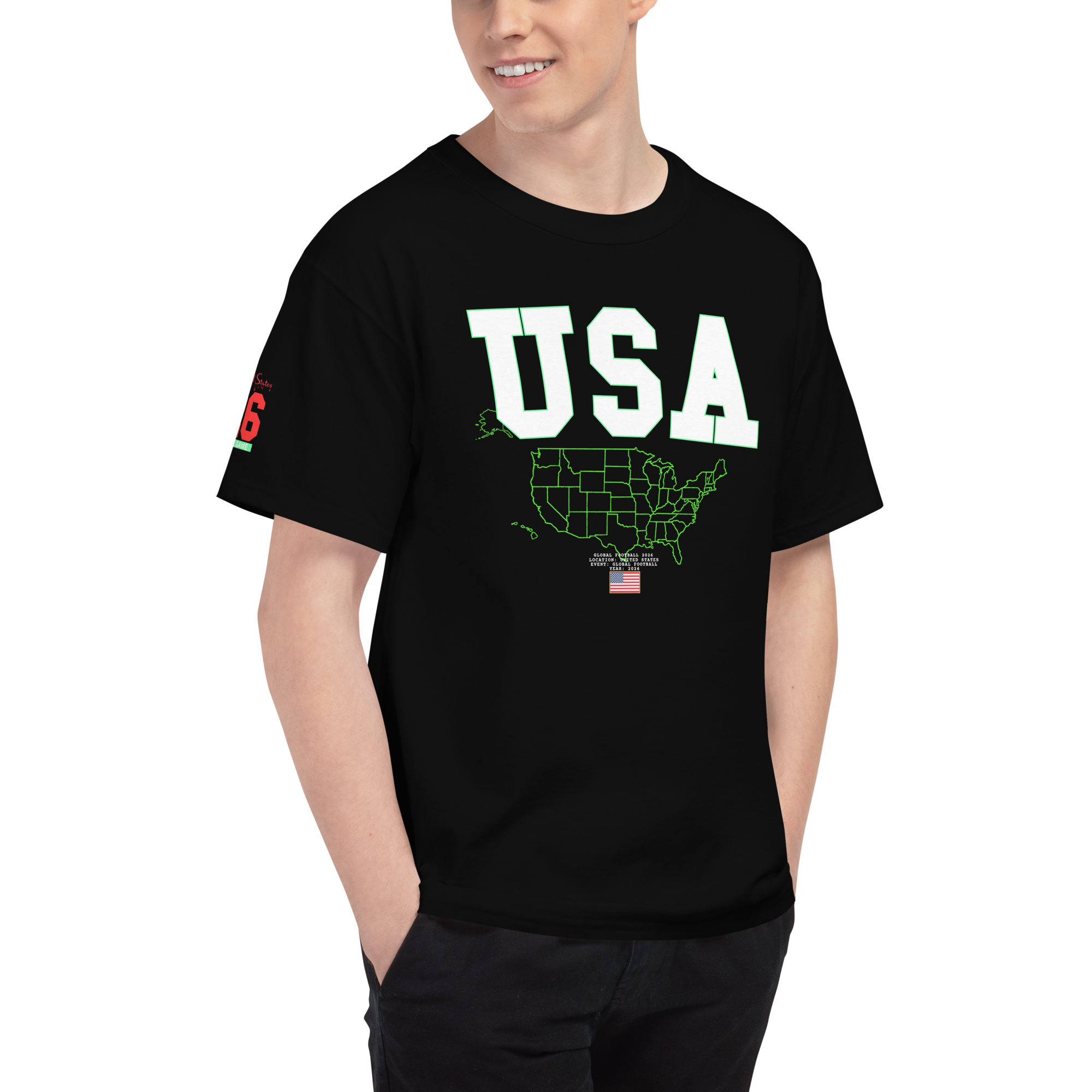 Global Football 2026 USA Flags Tee