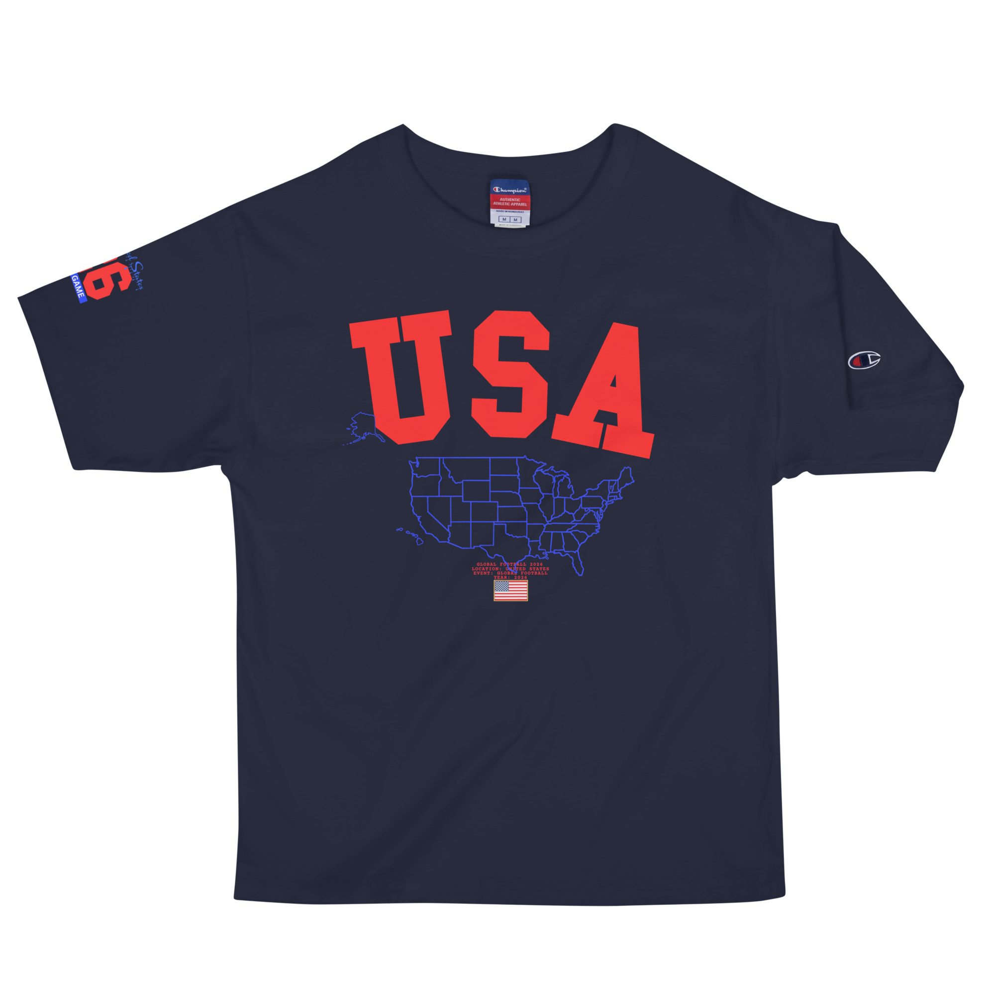 Global Football 2026 USA Flags Tee