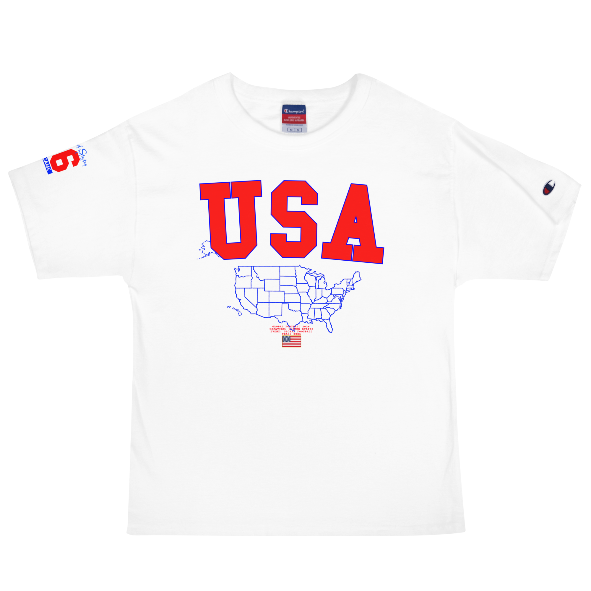 Global Football 2026 USA Flags Tee