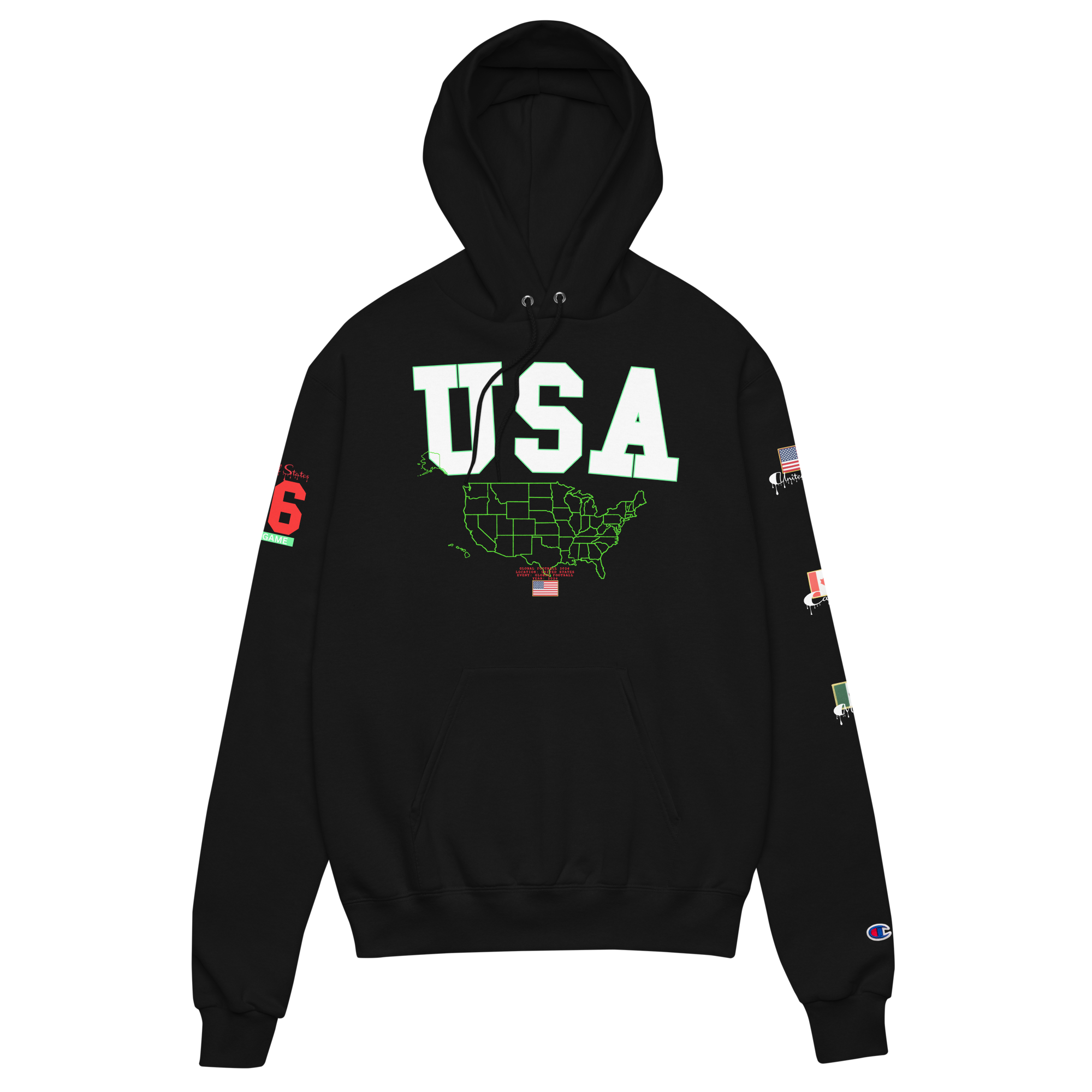 Global Football 2026 USA Flags Hoodie