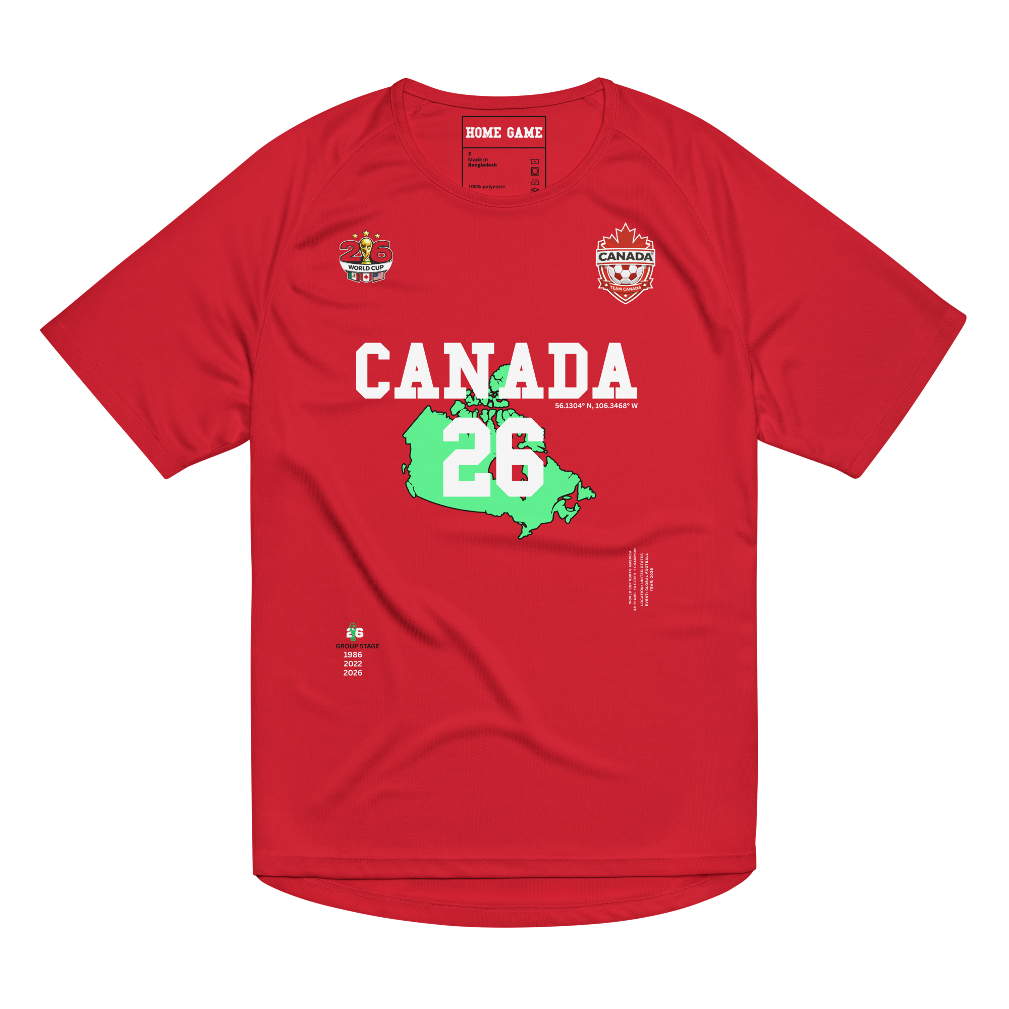 Canada 2026 World Cup Streetwear Soccer Jersey - Red